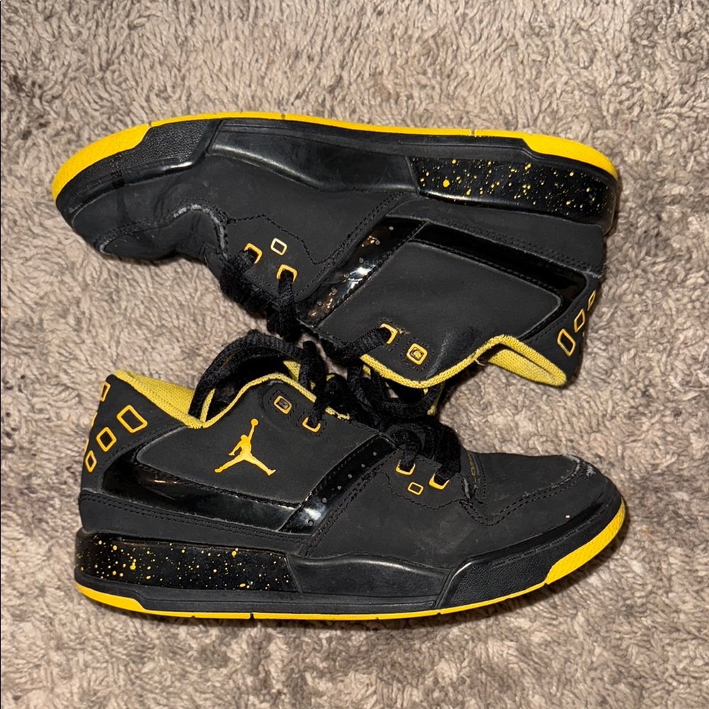 Jordan Black and Yellow Athletic Sneakers